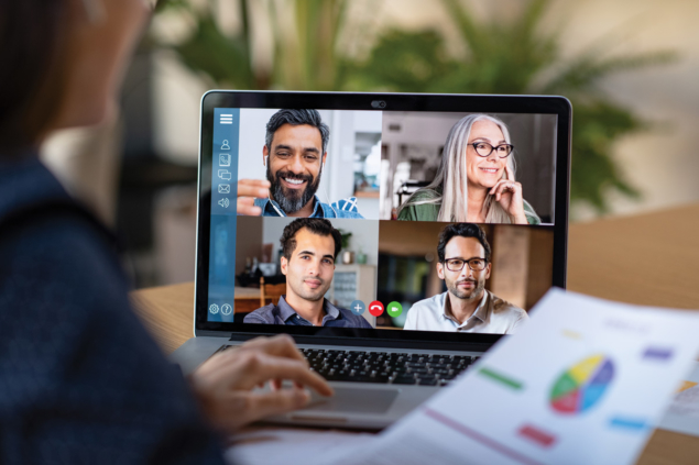 Business meeting via video link Business meeting via video link