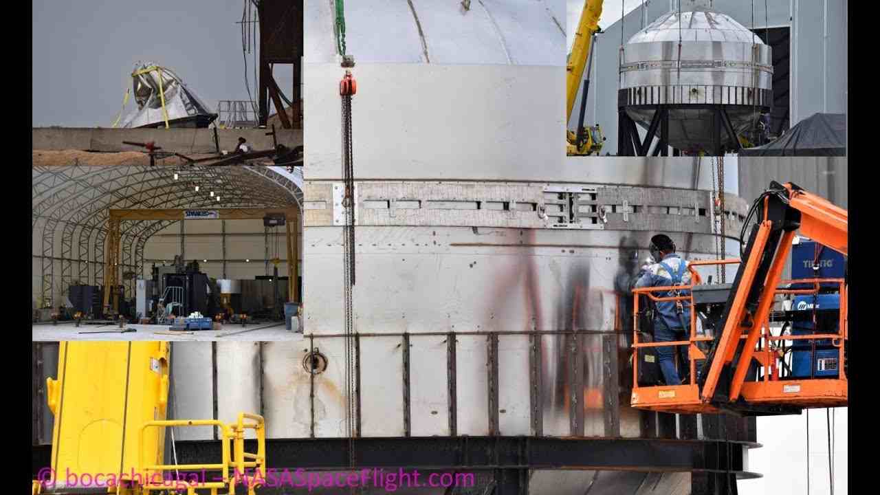 SpaceX Boca Chica - Starship Test Tank 2 Welding Ops