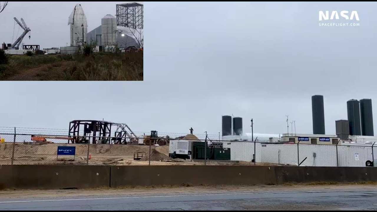 SpaceX Boca Chica - Huge Crane for Starship Stack - Launch Site Preps