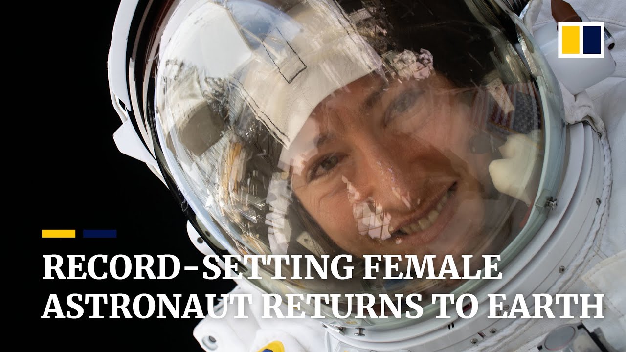 Female Nasa astronaut back on Earth after record-breaking space mission