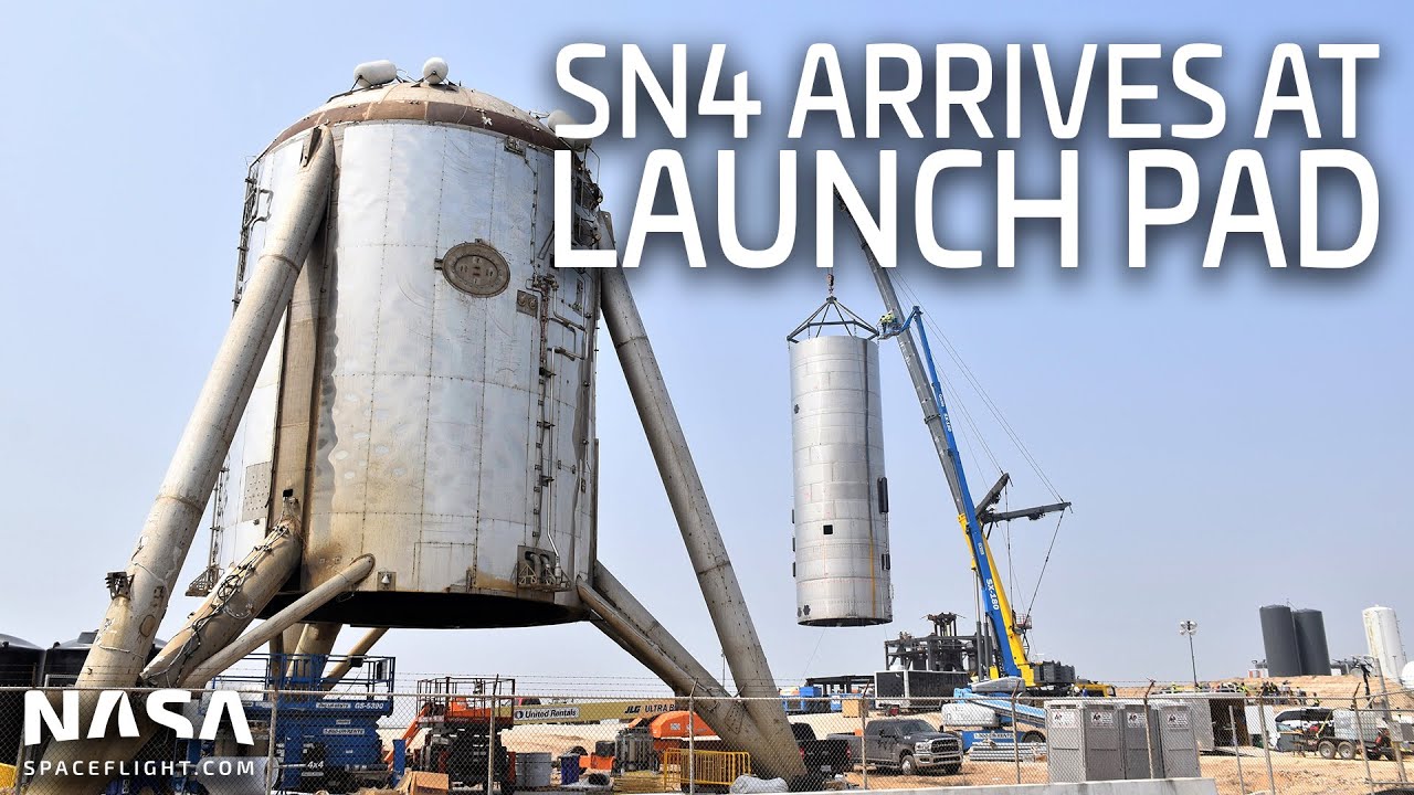 SpaceX Boca Chica - Starship SN4 rollout to the Launch Site