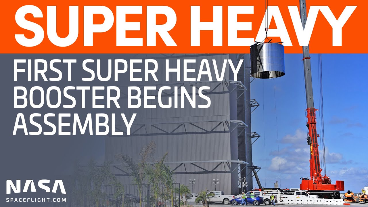 SpaceX Boca Chica - Super Heavy Booster Stacking Begins - Raptor SN42 Delivered